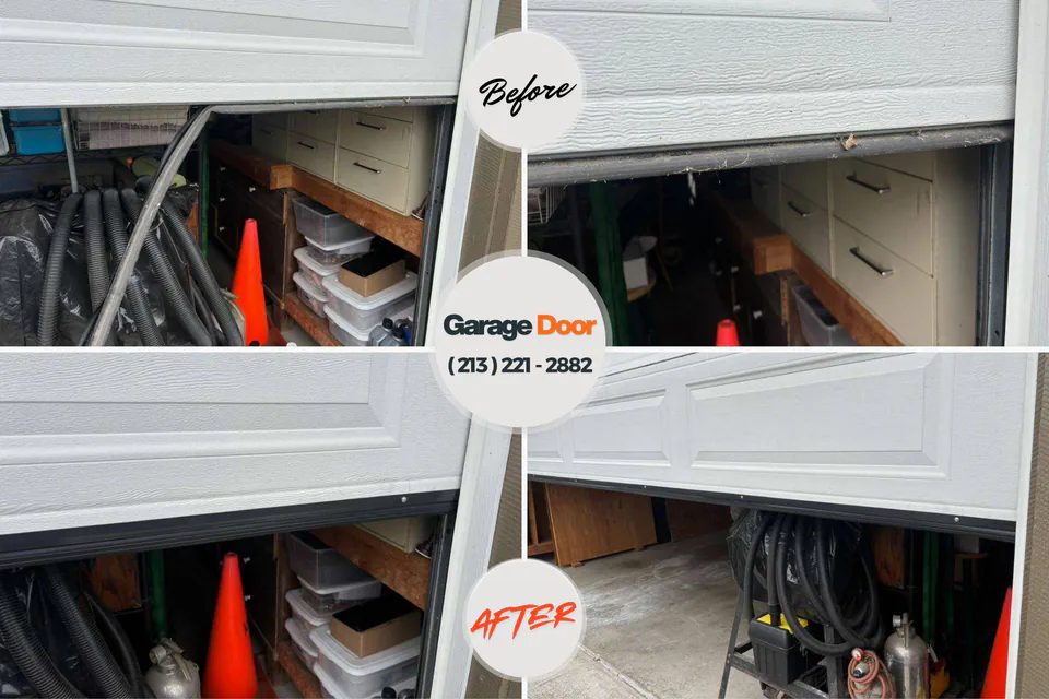 Before and after: garage door repair North Decatur, GA
